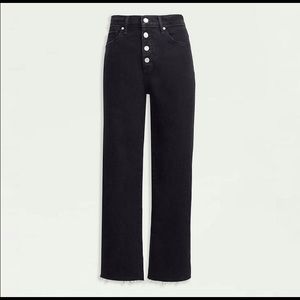 Loft High Rise Wide Leg Crop Black Jean